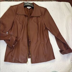 D & Co Brown Soft Leather Jacket size S